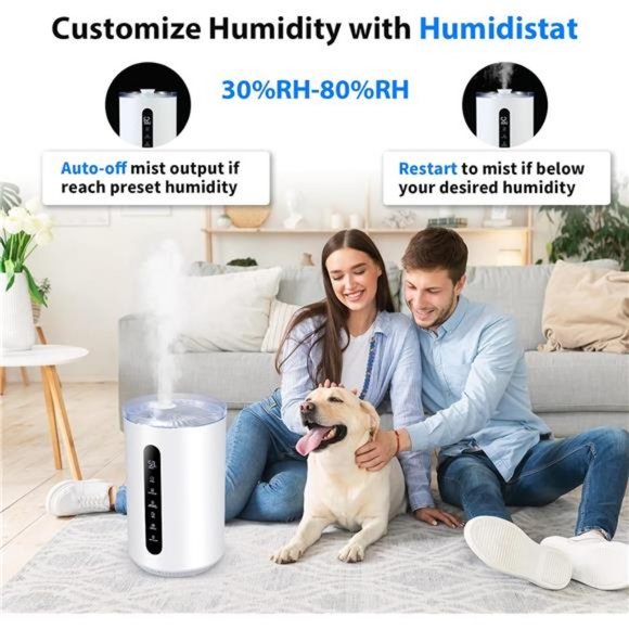Humidifiers for Large Room 442 sqft, 6.8L 1.8Gal Ultrasonic Topfill Cool Mist - Picture 3 of 7